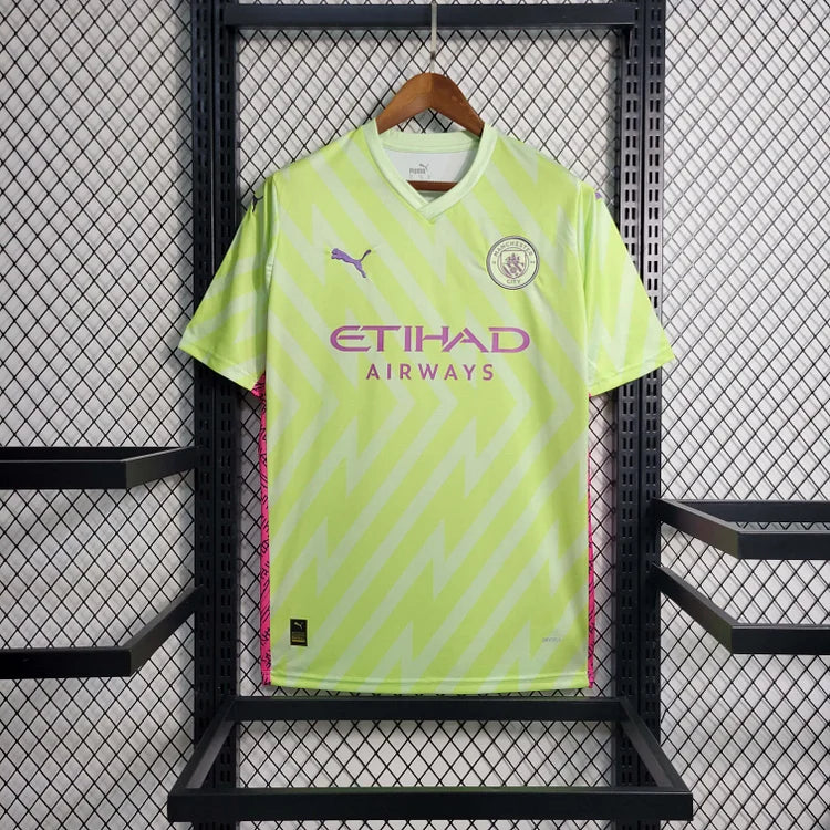 2023/2024 Manchester City Goalkeeper Fluorescent Green Football Shirt